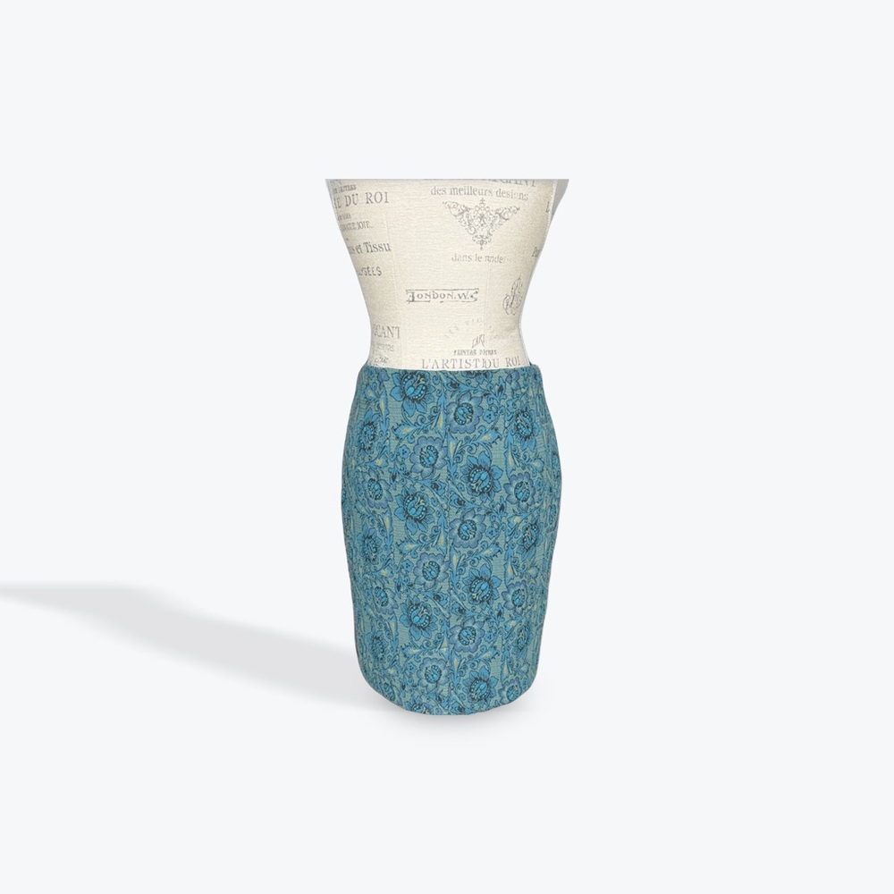 J. Jill Blue Print Pencil Skirt NWOT